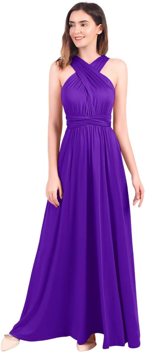 Womens Transformer Evening Dress Maxi Cocktail Wrap Convertible Multi Way Floor Long Formal Gown