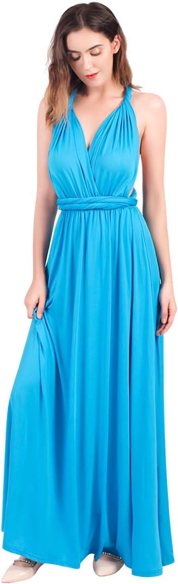 Womens Transformer Evening Dress Maxi Cocktail Wrap Convertible Multi Way Floor Long Formal Gown