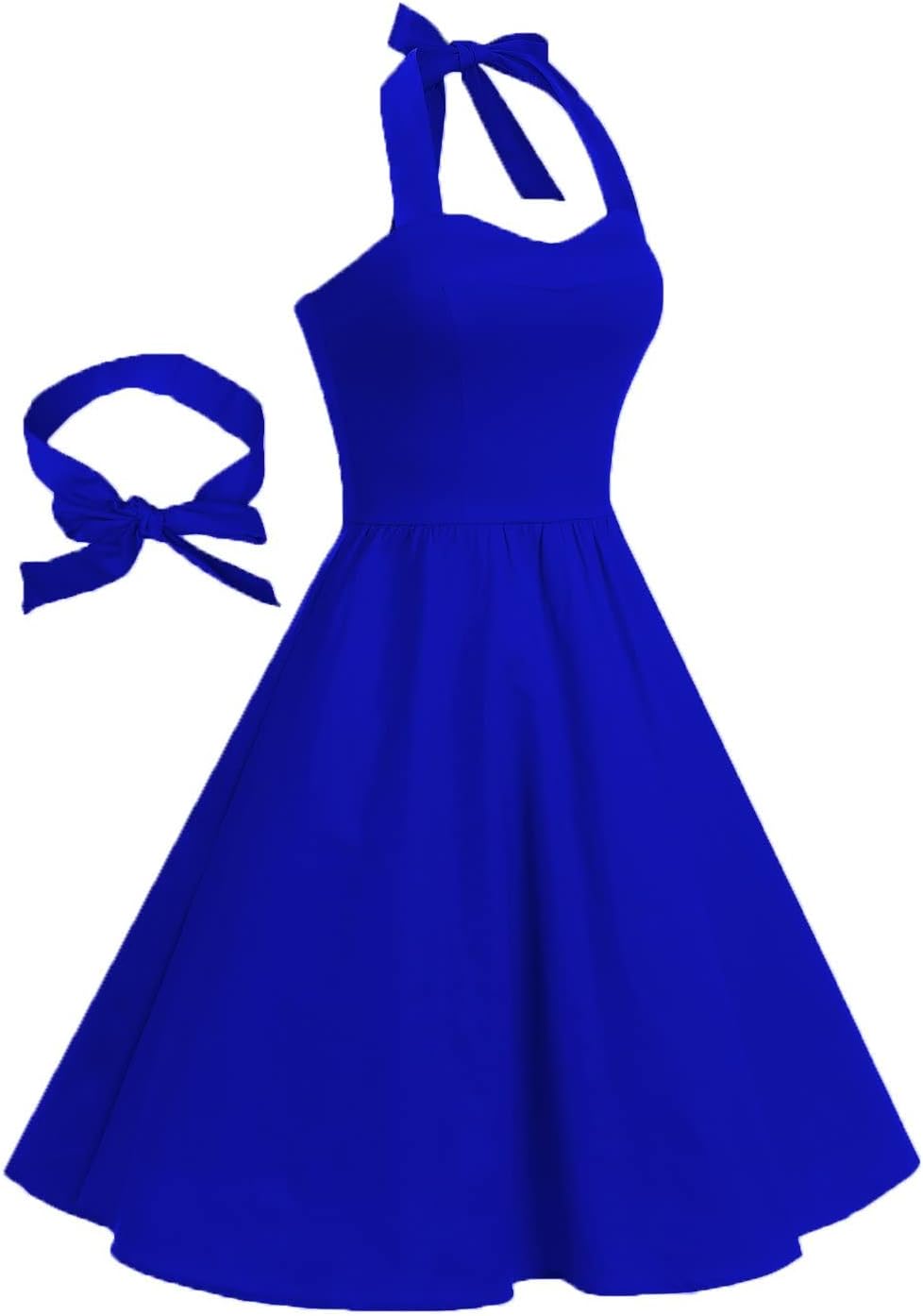 Topdress Women'sVintage Polka Audrey Dress 1950s Halter Retro Cocktail Dress
