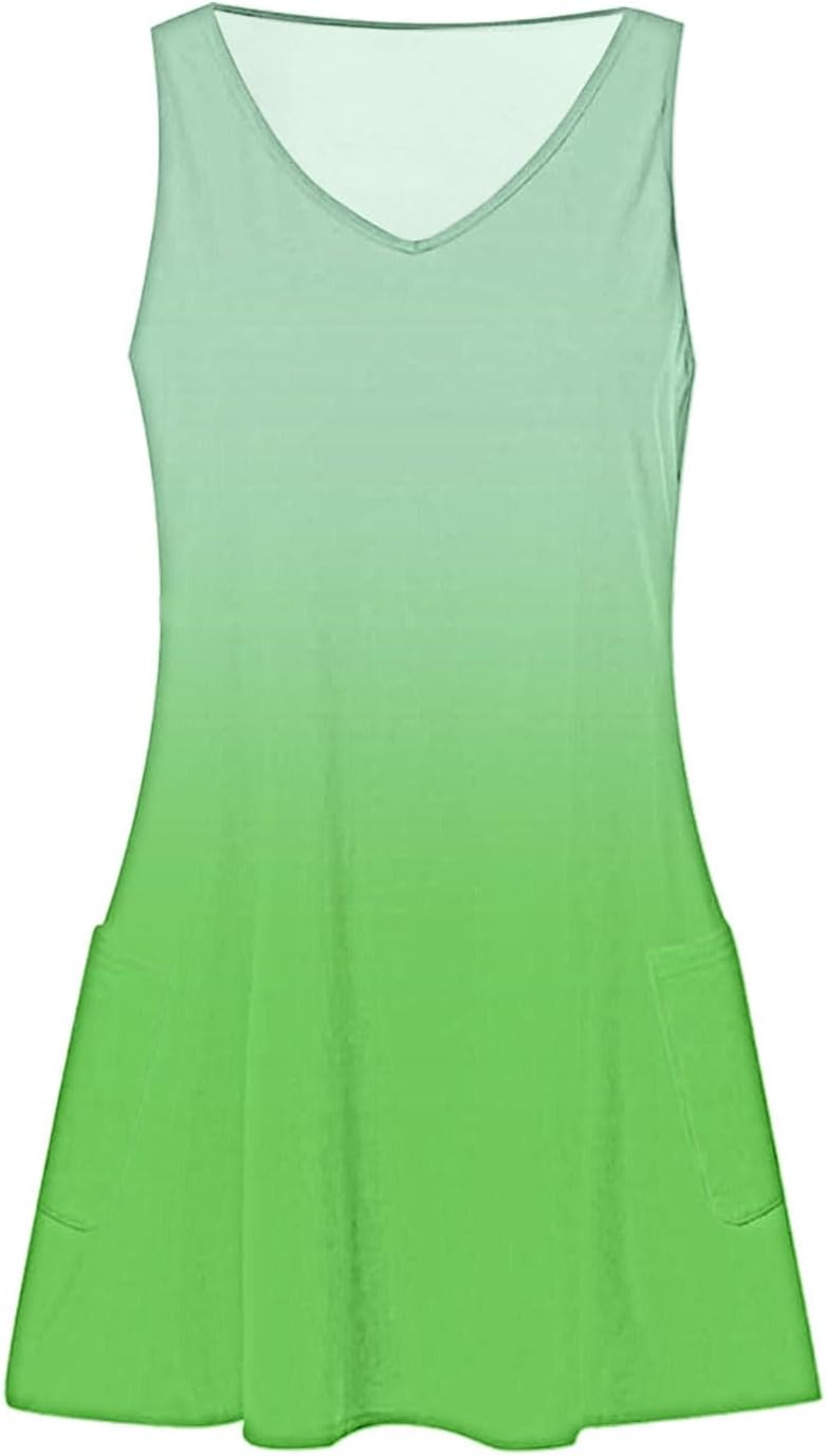 Women's Summer Dresses 2025 Beach Casual Sleeveless Floral Print Boho Tank Dress V Neck Ruffle Dresses
