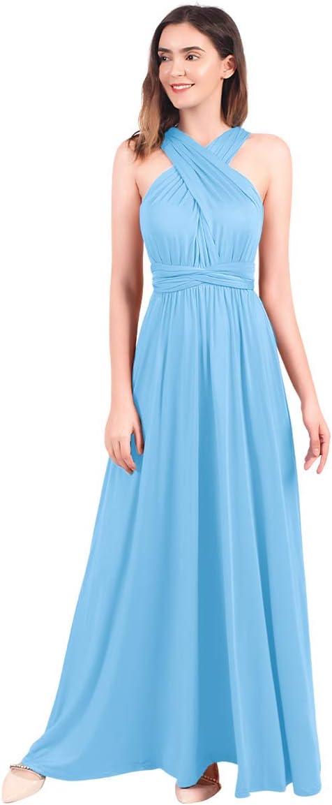 Womens Transformer Evening Dress Maxi Cocktail Wrap Convertible Multi Way Floor Long Formal Gown