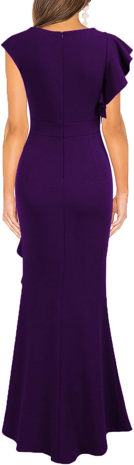 WOOSEA Women's Split Bodycon Mermaid Evening Cocktail Long Dress
