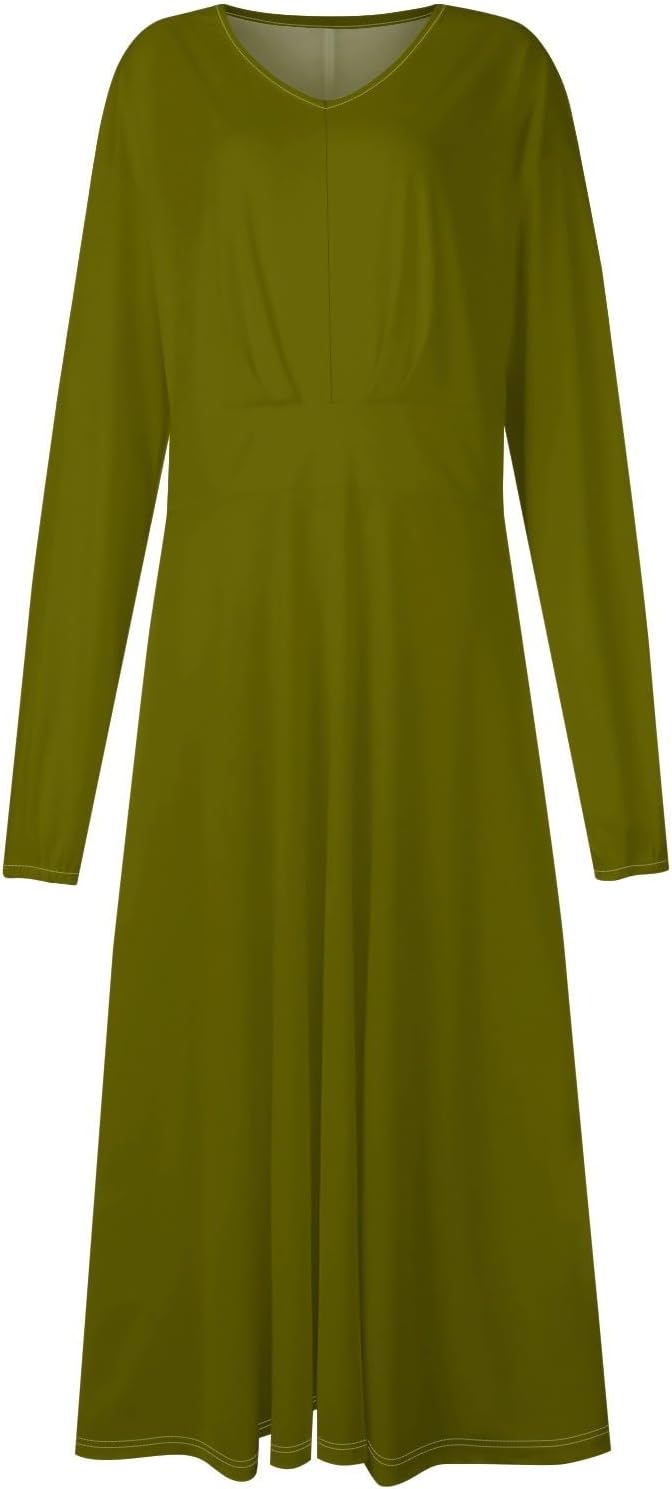 Women's Summer Elegant Cocktail Dress Solid Color Swing V-Neck Party Gown Dresses, S-2XL
