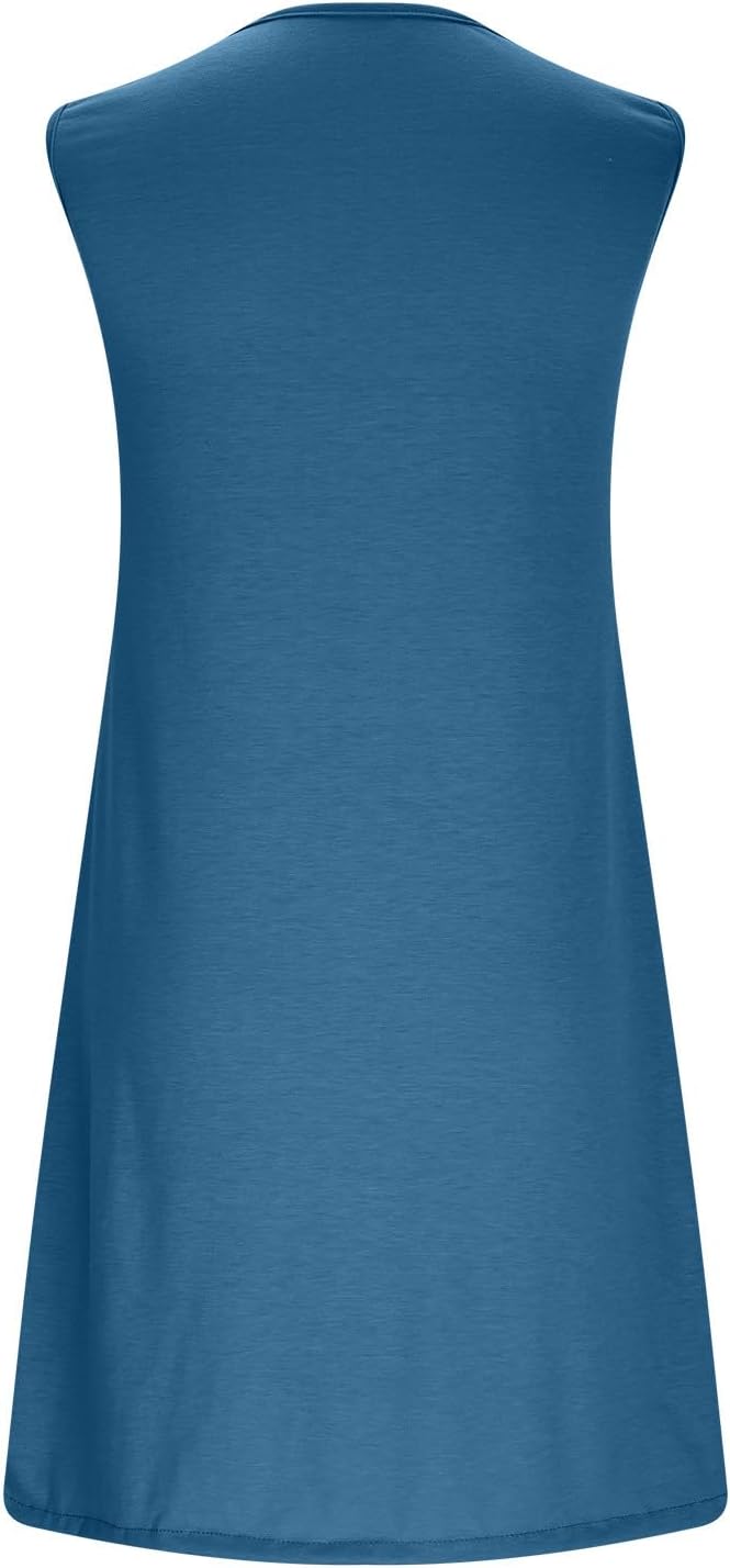 Summer Dresses for Women 2025 Beach Cover Ups Sleeveless Mini Dress Ruffle Tshirt Dress Vacation Casual Dresses