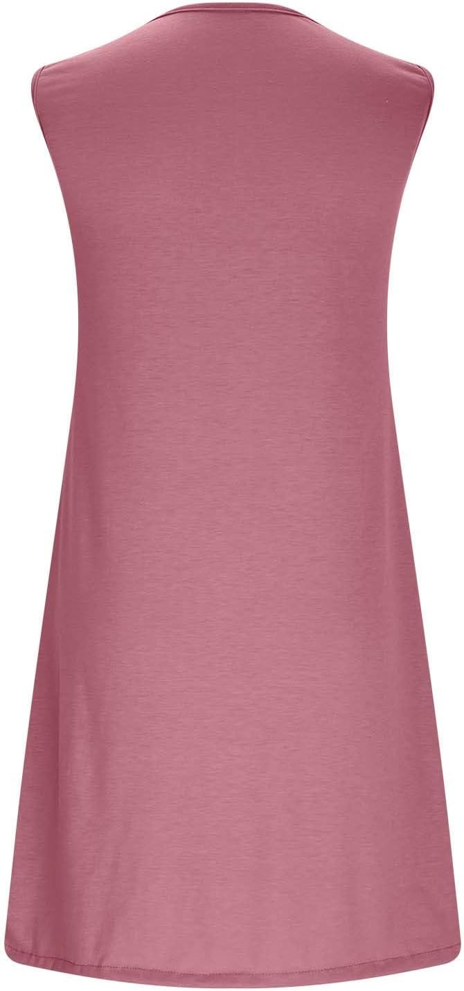 Summer Dresses for Women 2025 Beach Cover Ups Sleeveless Mini Dress Ruffle Tshirt Dress Vacation Casual Dresses