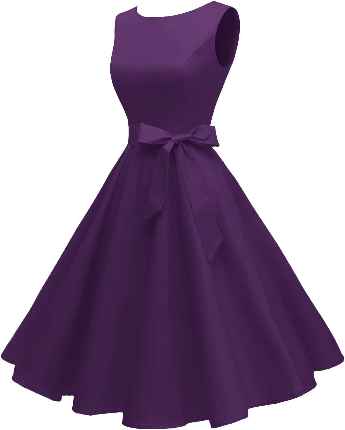 Hanpceirs Women's Boatneck Sleeveless Swing Vintage 1950s Cocktail Dress New
