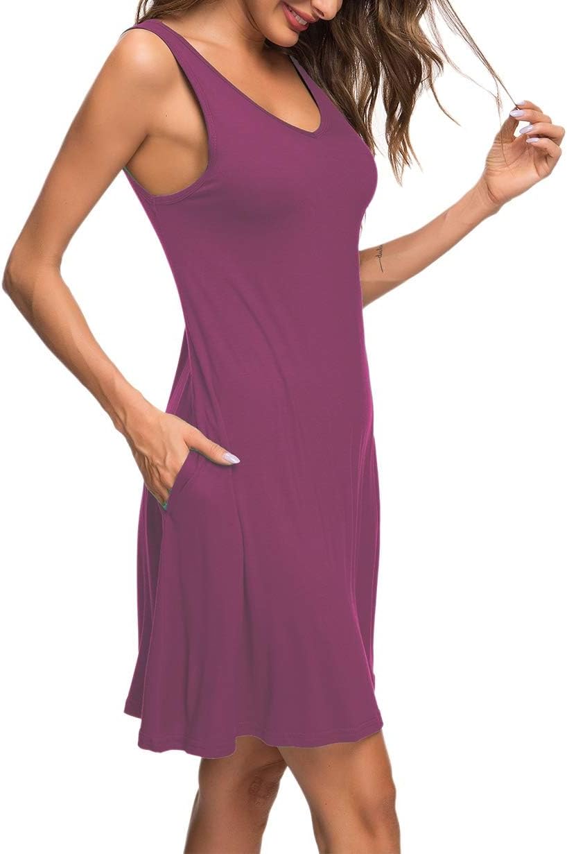 MISFAY Women's Summer Casual T Shirt Dresses Beach Cover up Tank Dress