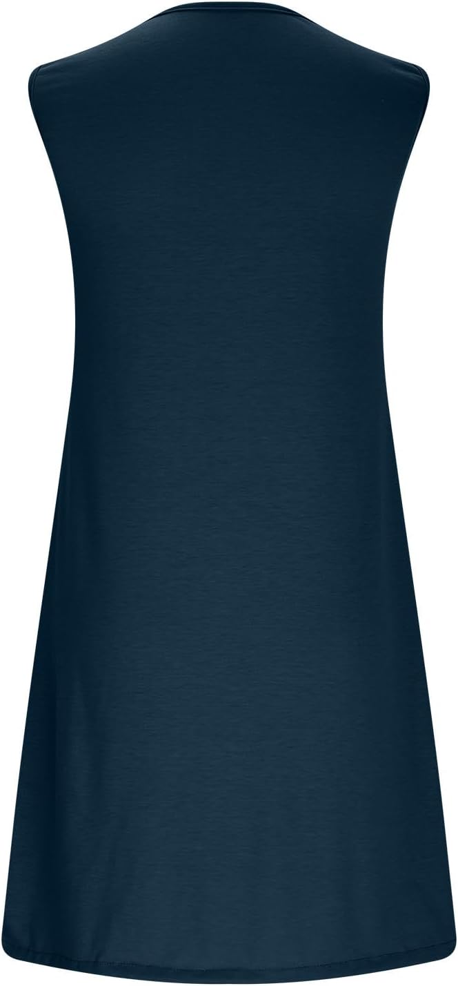 Summer Dresses for Women 2025 Beach Cover Ups Sleeveless Mini Dress Ruffle Tshirt Dress Vacation Casual Dresses