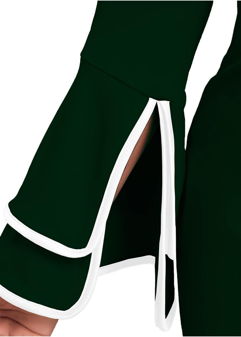 Church Dress for Women Flared Sleeve Midi Pencil Dress Elegant Teacher Office Business Wear to Work Dresses