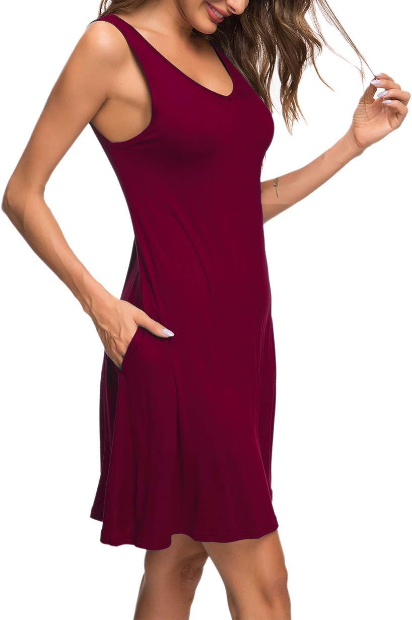 MISFAY Women's Summer Casual T Shirt Dresses Beach Cover up Tank Dress