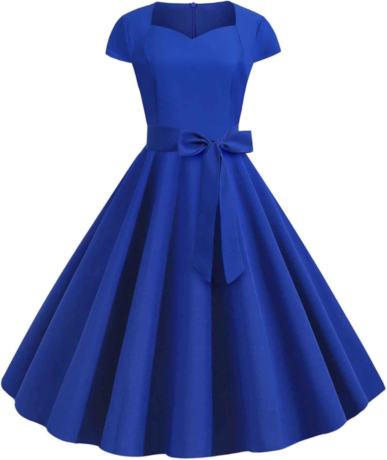Women Double Breasted Notch Lapel 50s Vintage Short Sleeve Cocktail Swing Dress Polka Dot 1950s Rockabilly Prom Dress