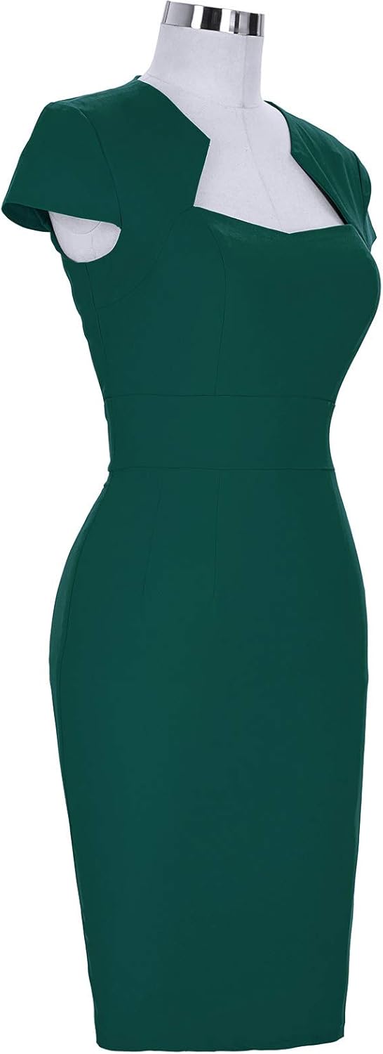 Grace Karin Womens 50s 60s Vintage Pencil Dress Bodycon Cap Sleeve Dress