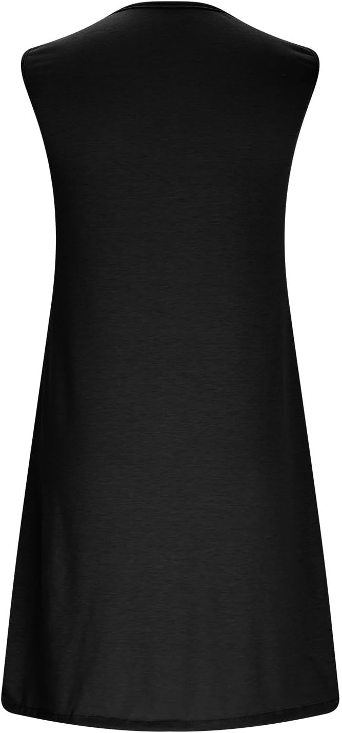 Summer Dresses for Women 2025 Beach Cover Ups Sleeveless Mini Dress Ruffle Tshirt Dress Vacation Casual Dresses