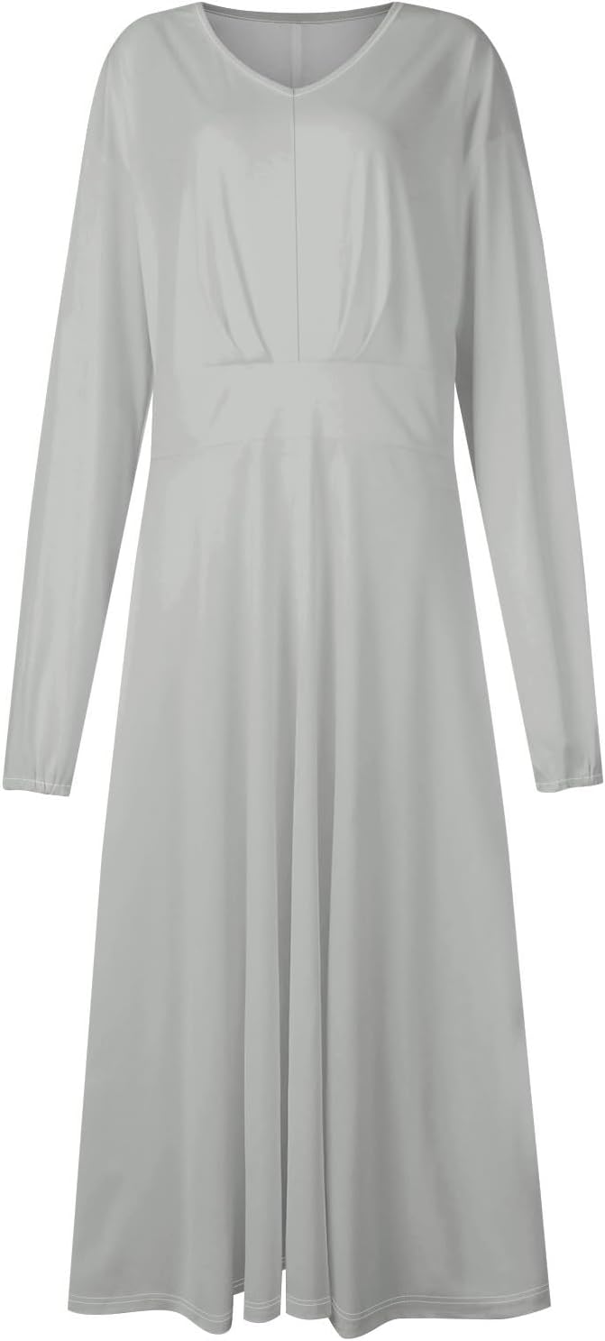 Women's Summer Elegant Cocktail Dress Solid Color Swing V-Neck Party Gown Dresses, S-2XL