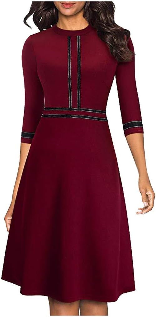 Lost Ink Dresses Women Fashion Solid O-Neck Half Sleeve Dress Stripe Splice Zipper Mini Dress