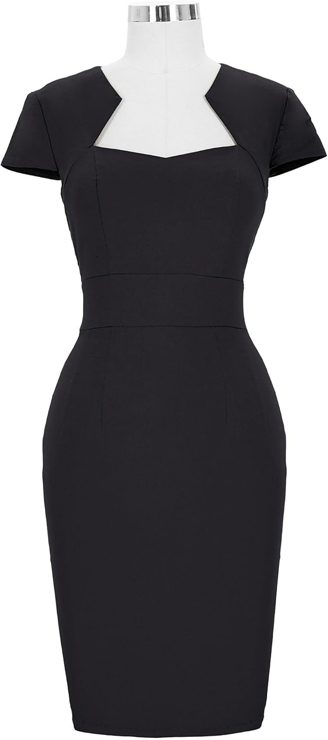 Grace Karin Womens 50s 60s Vintage Pencil Dress Bodycon Cap Sleeve Dress