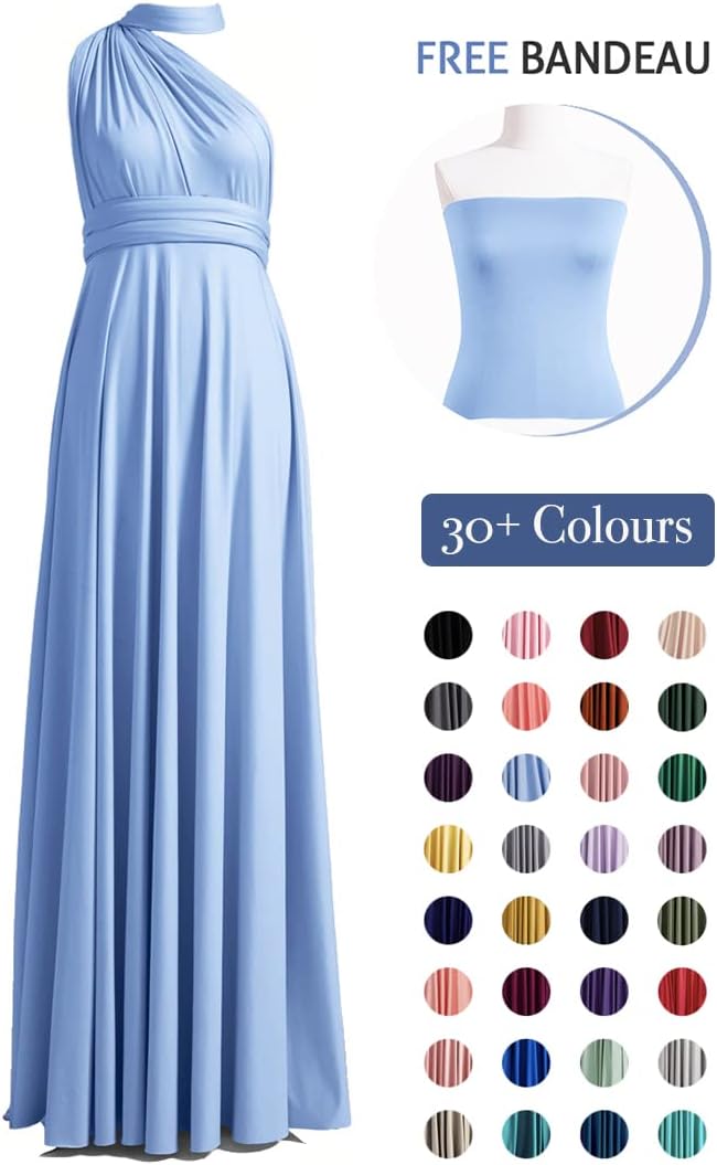 72styles Infinity Dress with Bandeau, Convertible Bridesmaid Dress, Long, Plus Size, Multi-Way Dress, Twist Wrap Dress