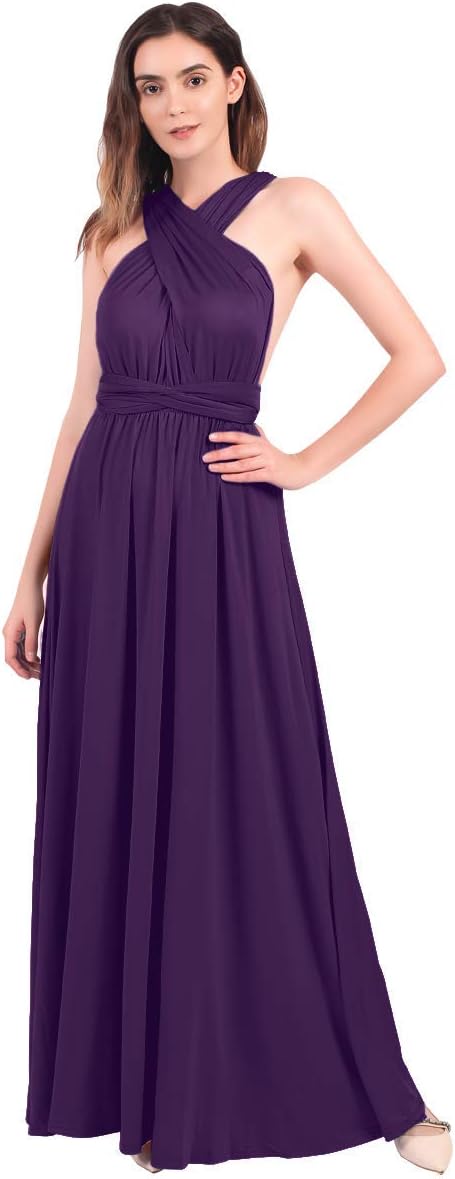 Womens Transformer Evening Dress Maxi Cocktail Wrap Convertible Multi Way Floor Long Formal Gown