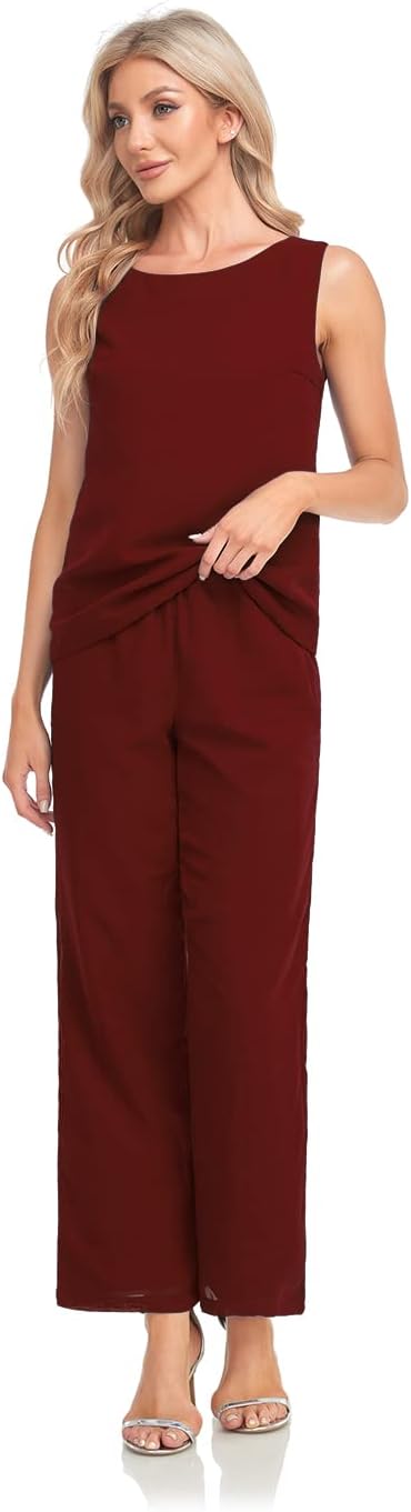 Women's 3 Pieces Chiffon Mother of The Bride Dress with Jacket Chiffon Formal Evening Dresses