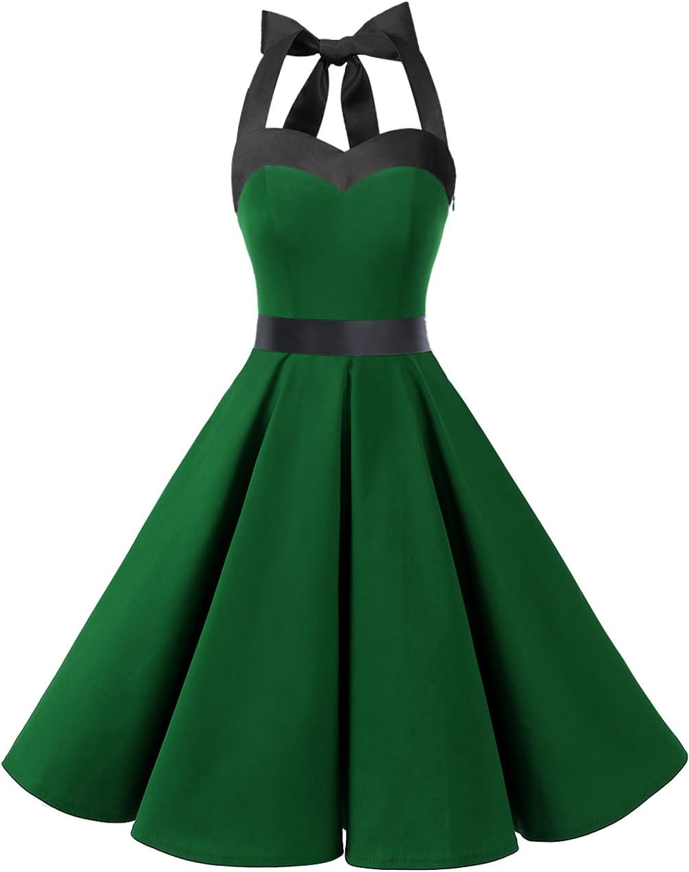 DRESSTELLS Women's Vintage 1950s Cocktail Party Dress Retro Wedding Guest Halter Rockabilly Swing Dresses