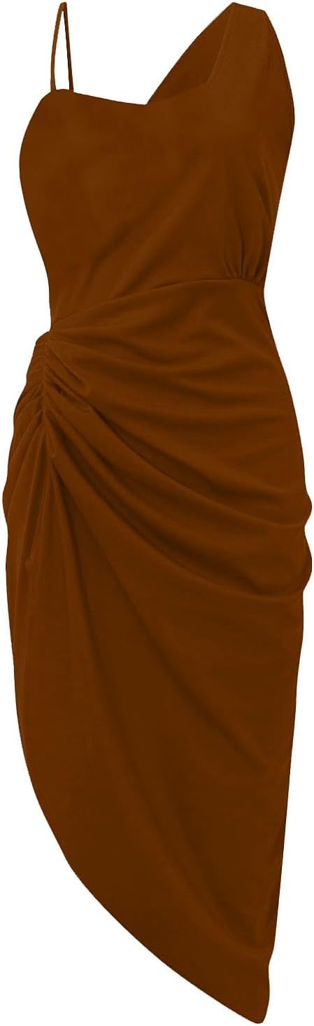 OIOLOYJM Prom Dresses 2025 Wedding Guest Dresses for Women Sexy Cocktail Formal Party One Shoulder Dresses for Women 2025