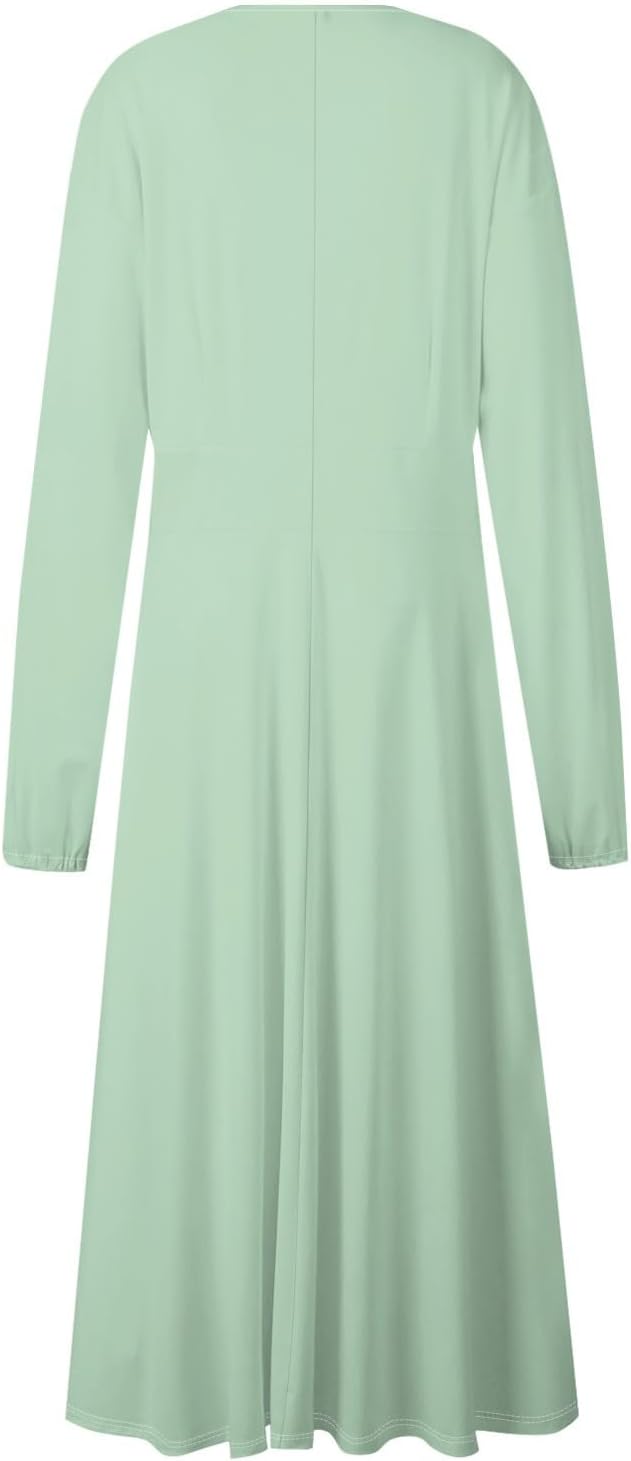 Women's Summer Elegant Cocktail Dress Solid Color Swing V-Neck Party Gown Dresses, S-2XL