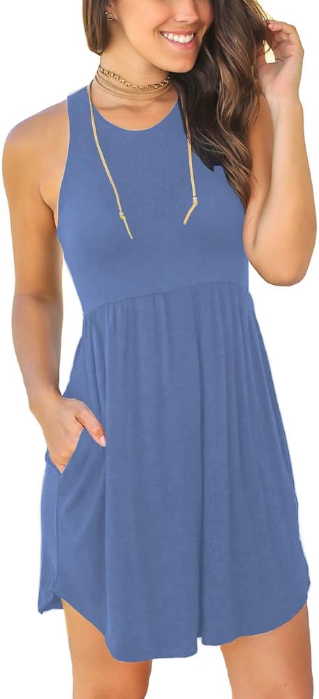 HiMONE Vacation Dresses for Women 2025 Summer Dress Women's Casual Sundresses Casual Beach Petite Sun Dress XS-2XL