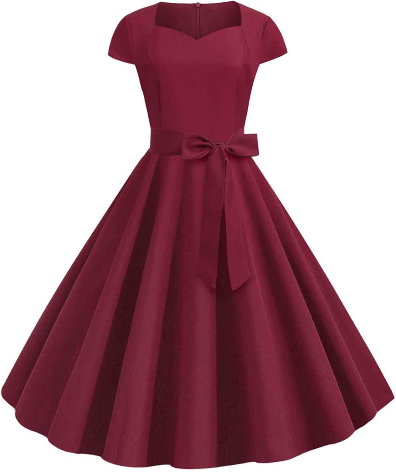 Women Double Breasted Notch Lapel 50s Vintage Short Sleeve Cocktail Swing Dress Polka Dot 1950s Rockabilly Prom Dress
