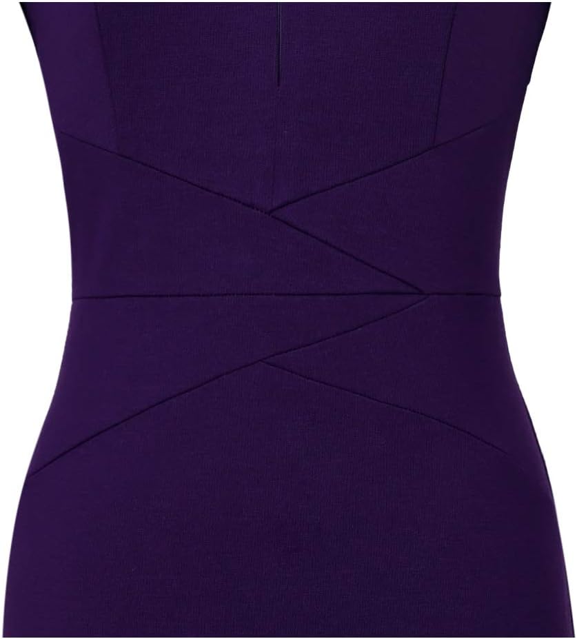 VFSHOW Womens Elegant Slim Front Zipper up Work Business Office Party Sheath Dress