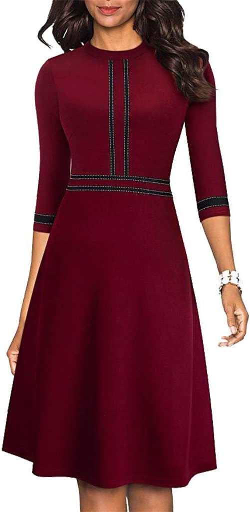 Lost Ink Dresses Women Fashion Solid O-Neck Half Sleeve Dress Stripe Splice Zipper Mini Dress