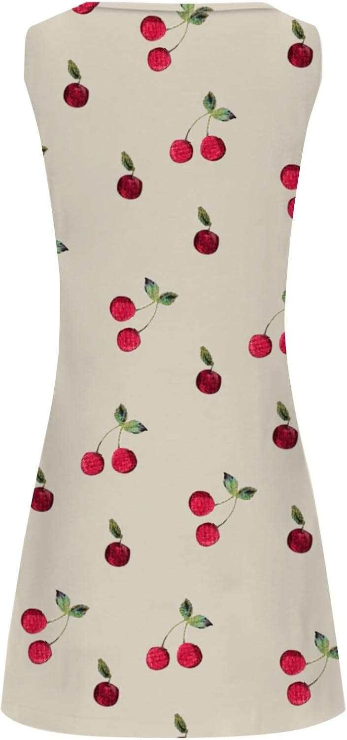 Summer Dresses for Women 2025 Vacation Beach Casual Vintage Midi Sundresses Sexy Sleeveless V Neck Boho Tank Dress