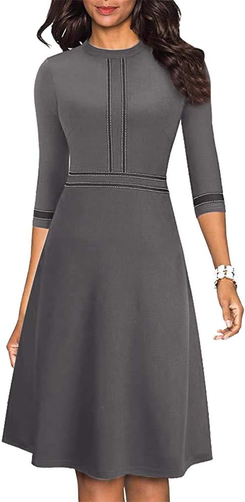 Lost Ink Dresses Women Fashion Solid O-Neck Half Sleeve Dress Stripe Splice Zipper Mini Dress