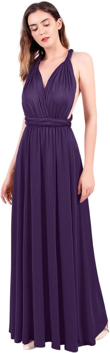 Womens Transformer Evening Dress Maxi Cocktail Wrap Convertible Multi Way Floor Long Formal Gown