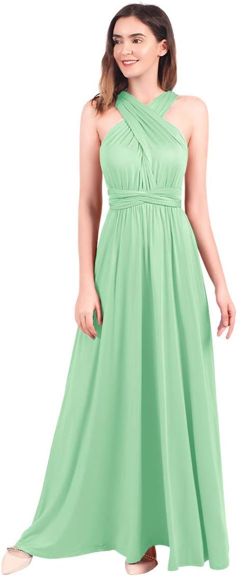 Womens Transformer Evening Dress Maxi Cocktail Wrap Convertible Multi Way Floor Long Formal Gown