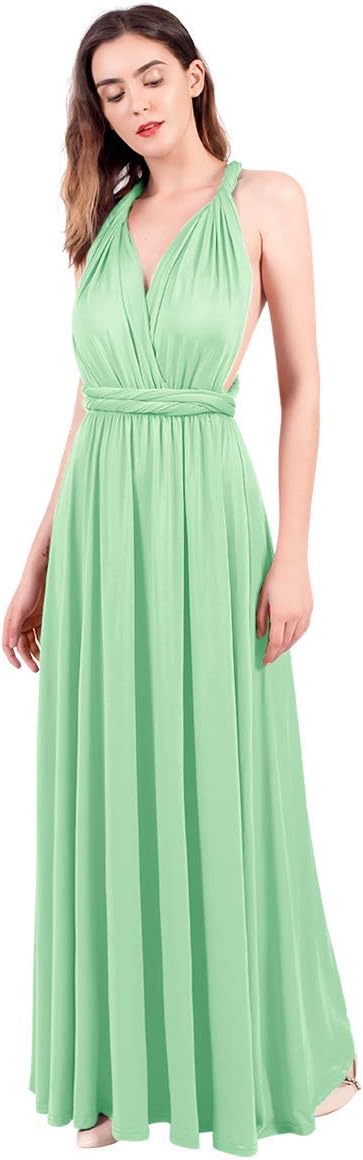Womens Transformer Evening Dress Maxi Cocktail Wrap Convertible Multi Way Floor Long Formal Gown