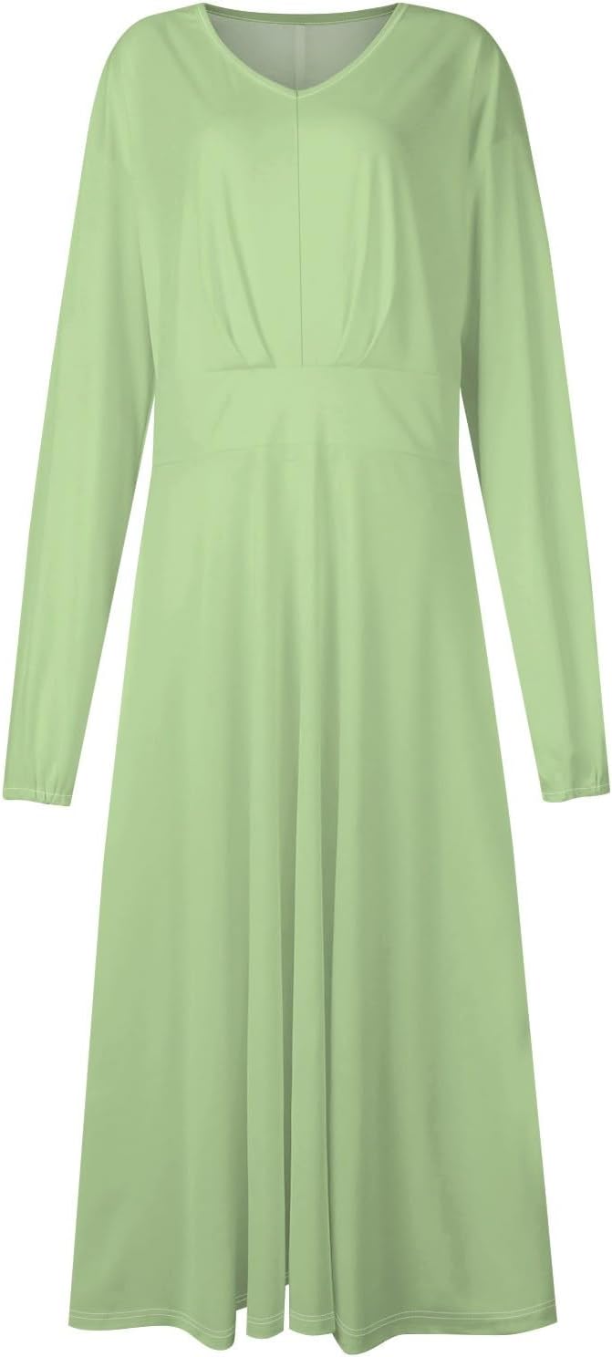 Women's Summer Elegant Cocktail Dress Solid Color Swing V-Neck Party Gown Dresses, S-2XL