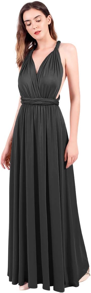 Womens Transformer Evening Dress Maxi Cocktail Wrap Convertible Multi Way Floor Long Formal Gown
