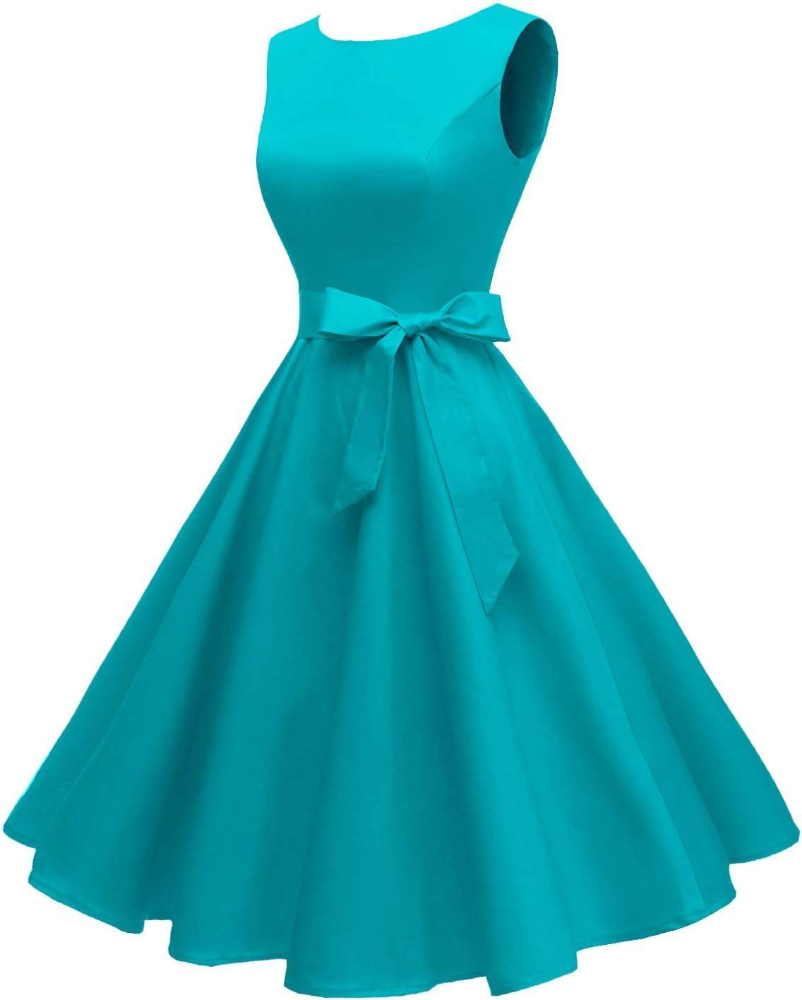Hanpceirs Women's Boatneck Sleeveless Swing Vintage 1950s Cocktail Dress New