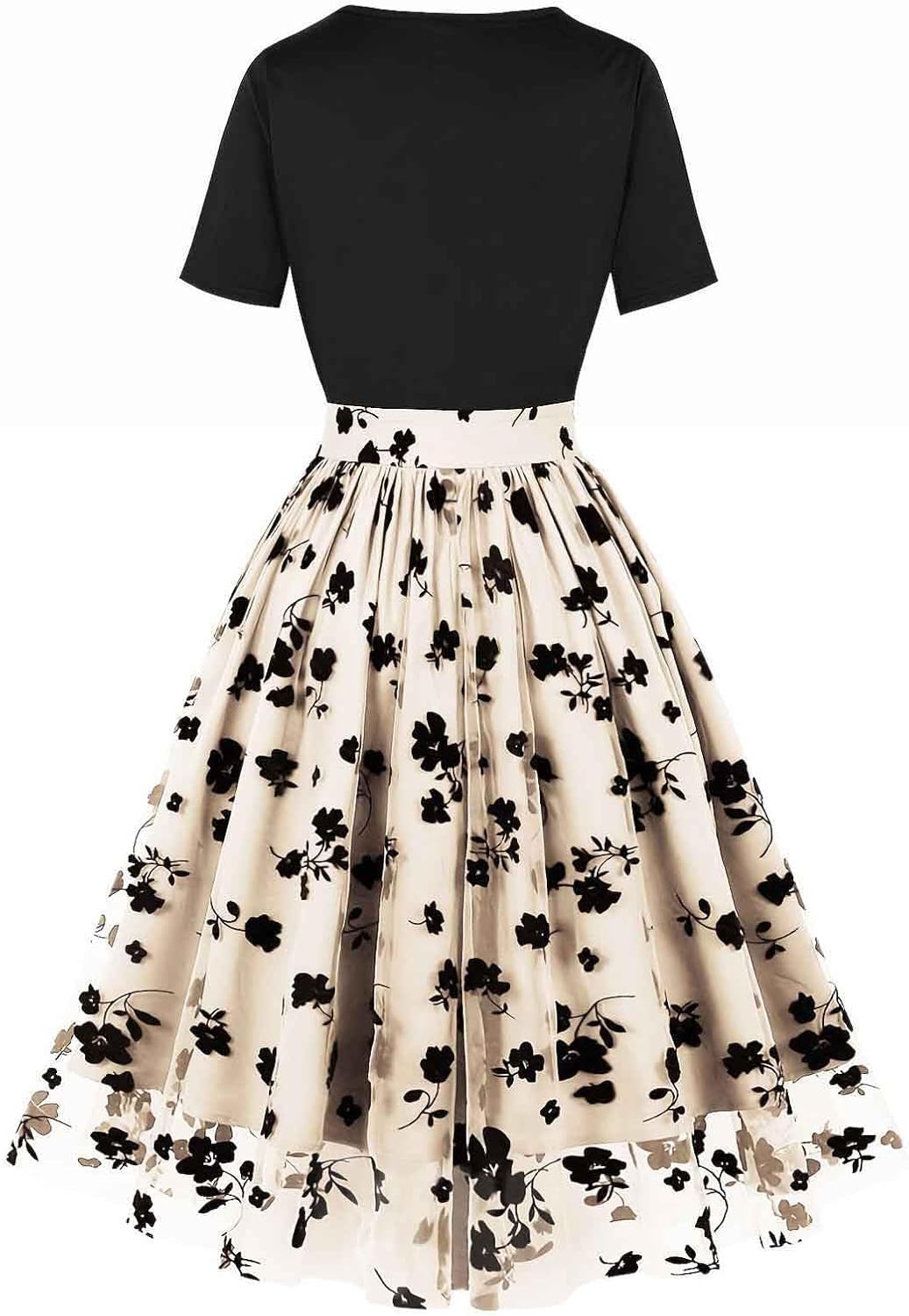 HGps8w Vintage Cocktail Dress for Women, Elegant Butterfly Embroidered Lace V Neck Sleeveless A-Line Party Swing Dresses