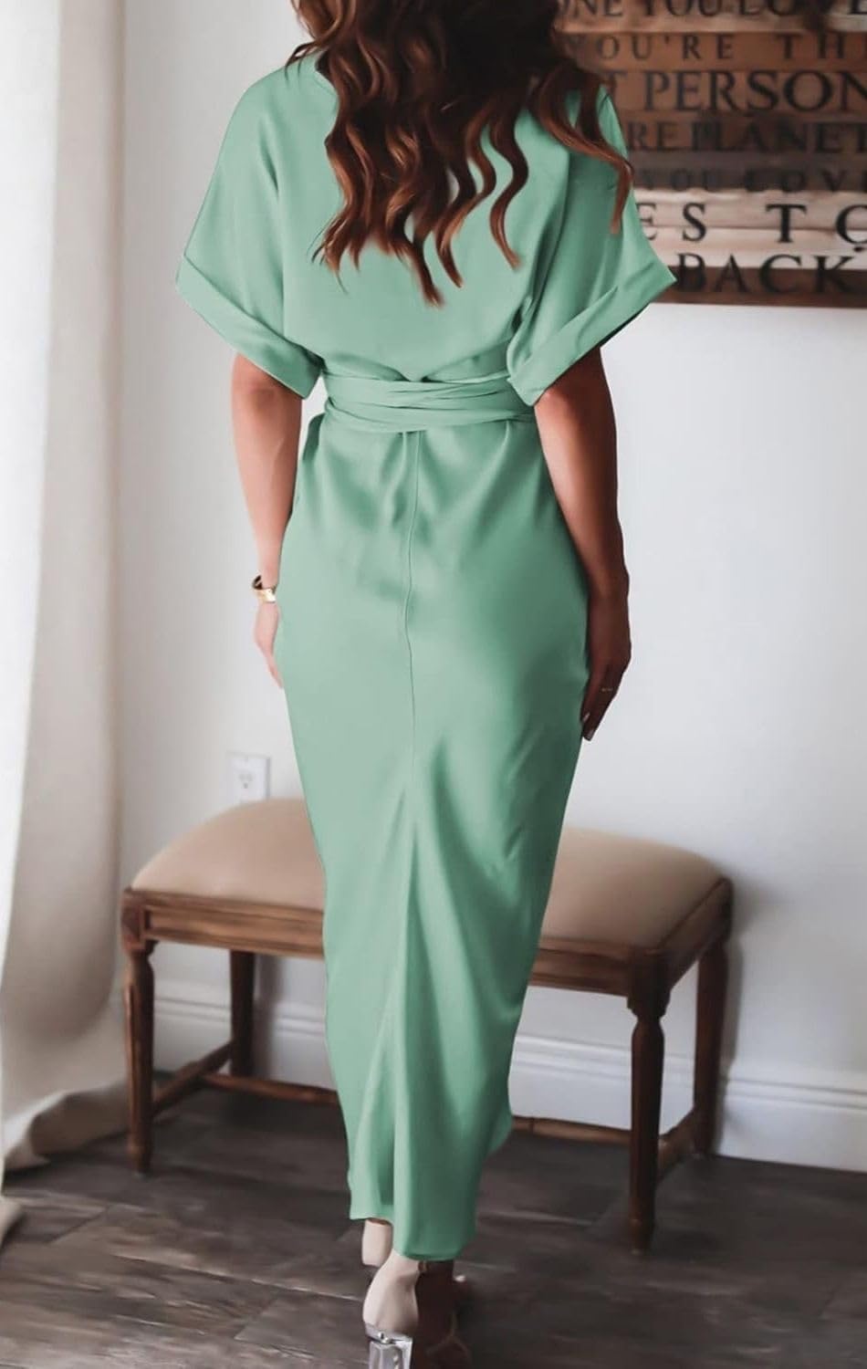 Women's Swing Classic Cute Maxi Ruched Breathable Shirt Dresses Bownot Slim Fitted Dress