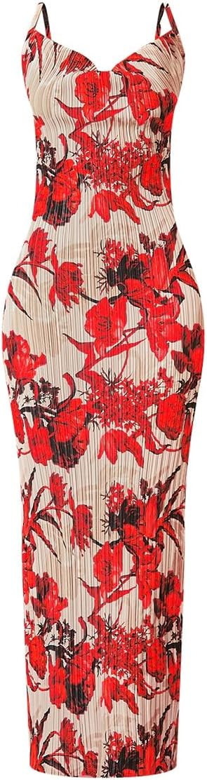 Cowl Neck Dress Sexy Strap Shoulder Pleated Maxi Dresses Summer Wedding Guest Dresses for Women