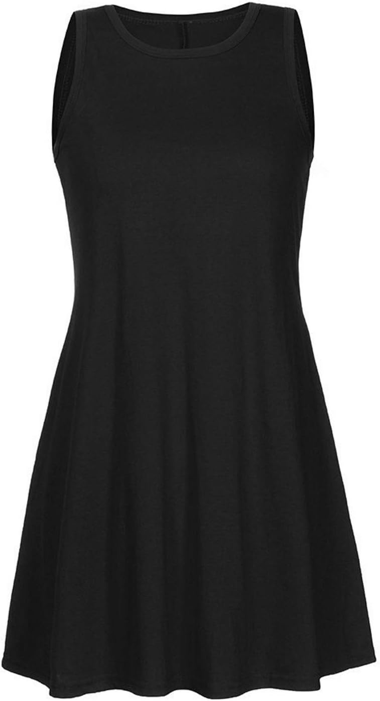 Womens 2025 Boho Beach Dresses Flowy Sleeveless Midi Wedding Dress Cute Crew Neck Summer Tank Sundress with Pockets