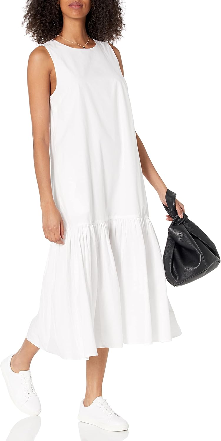 The Drop Women's Ilana Loose Sleeveless Wide-Hem Poplin Maxi Dress