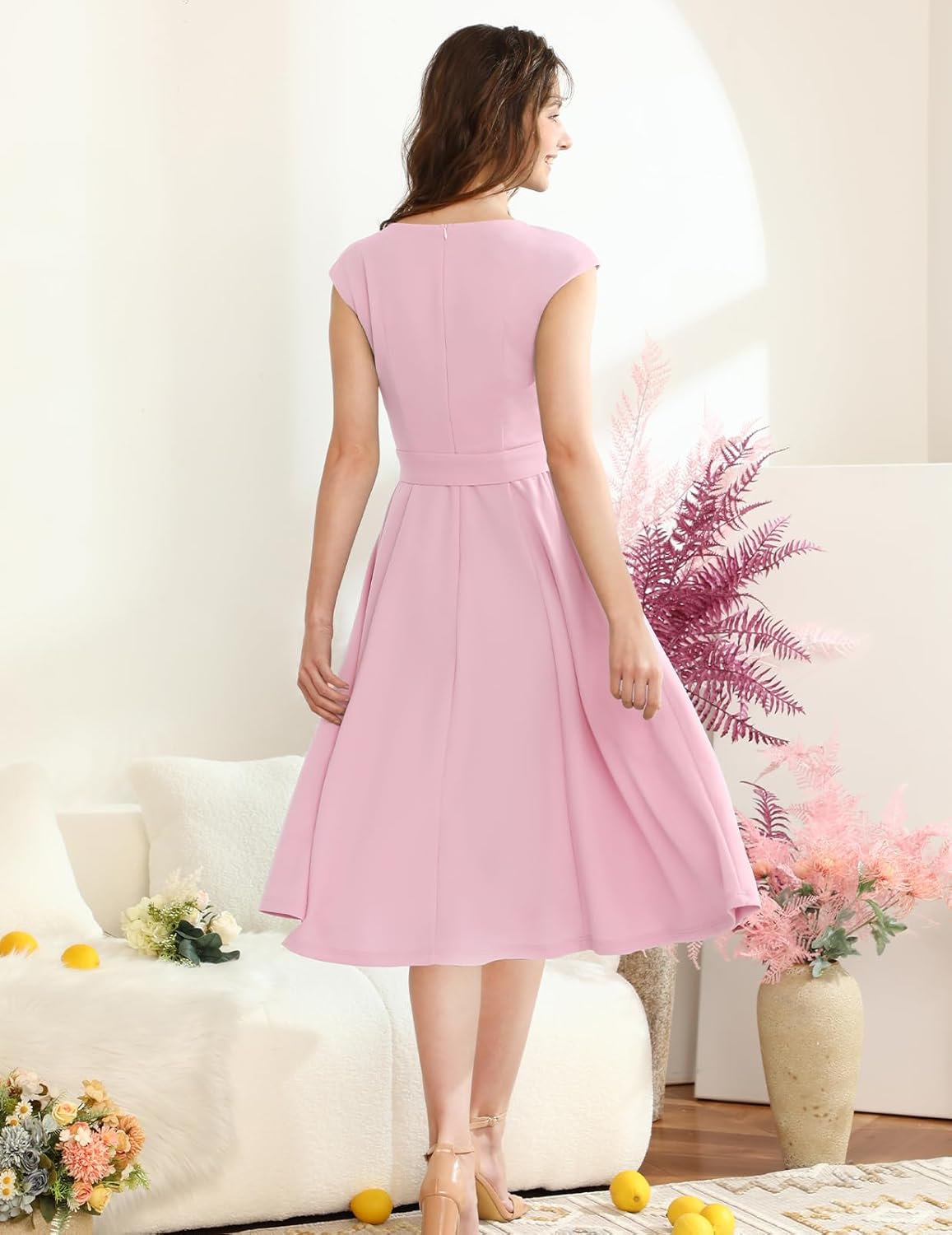DRESSTELLS Women's Cocktail Dresses, Formal Wedding Guest Church Modest Graduation Party Prom Dress 2025
