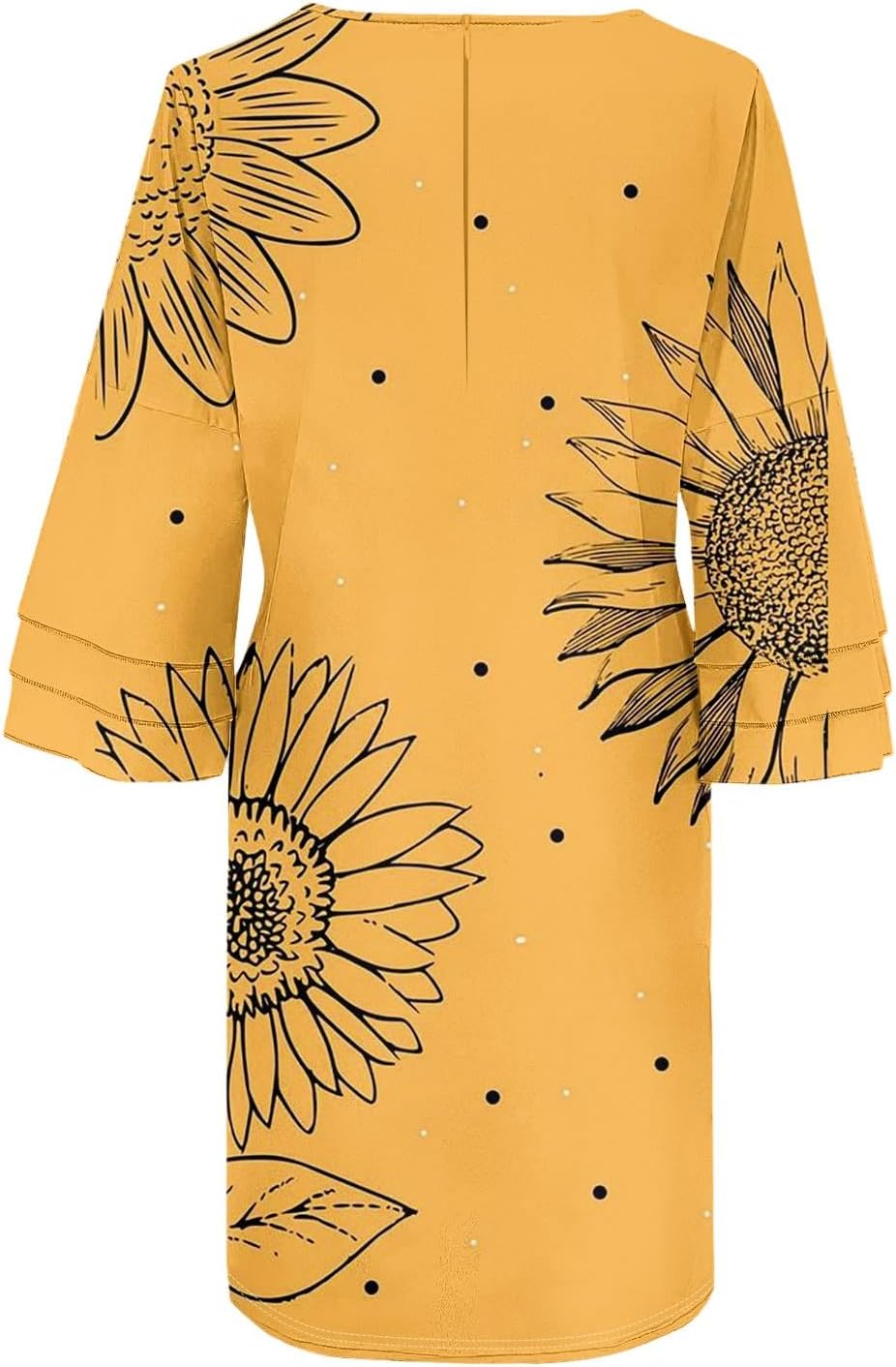 Beach Dresses for Women,2025 Summer Trendy Floral Print Boho Dress,Casual Loose V Neck Bell 3/4 Sleeve Mini Dress
