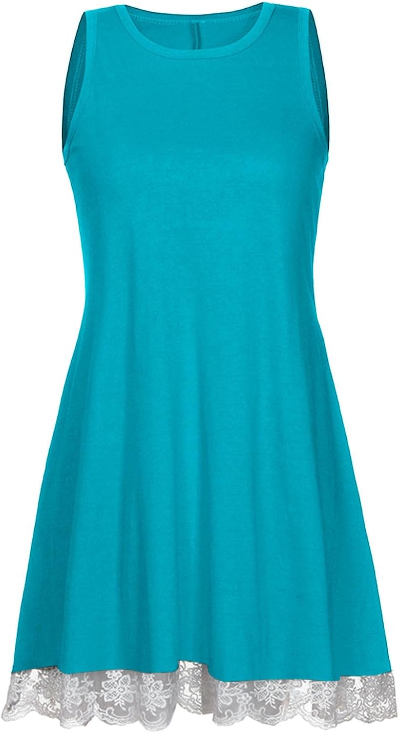 Womens 2025 Boho Beach Dresses Flowy Sleeveless Midi Wedding Dress Cute Crew Neck Summer Tank Sundress with Pockets