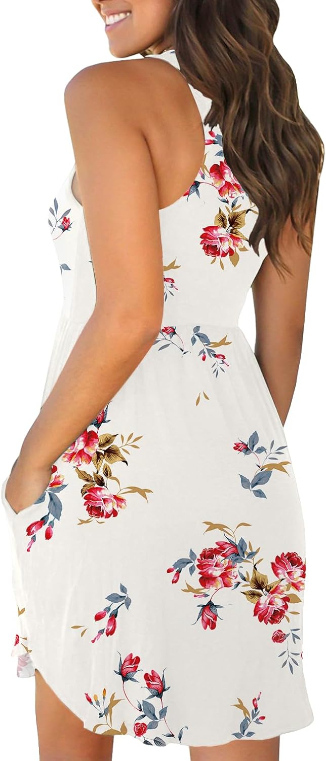 HiMONE Vacation Dresses for Women 2025 Summer Dress Women's Casual Sundresses Casual Beach Petite Sun Dress XS-2XL