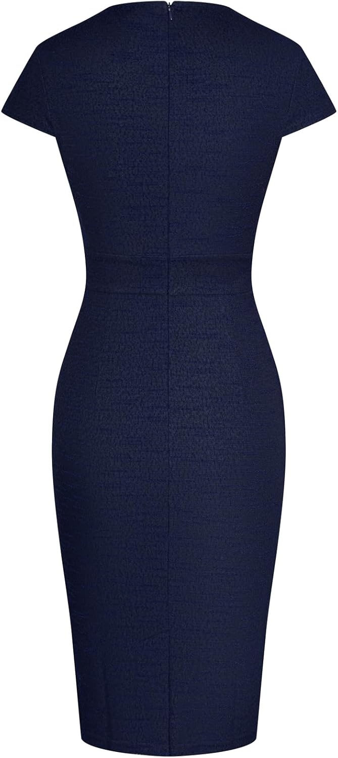 GRACE KARIN Women's Gorgeous Pencil Dress Cap Sleeve Tweed Pencil Dress for Work