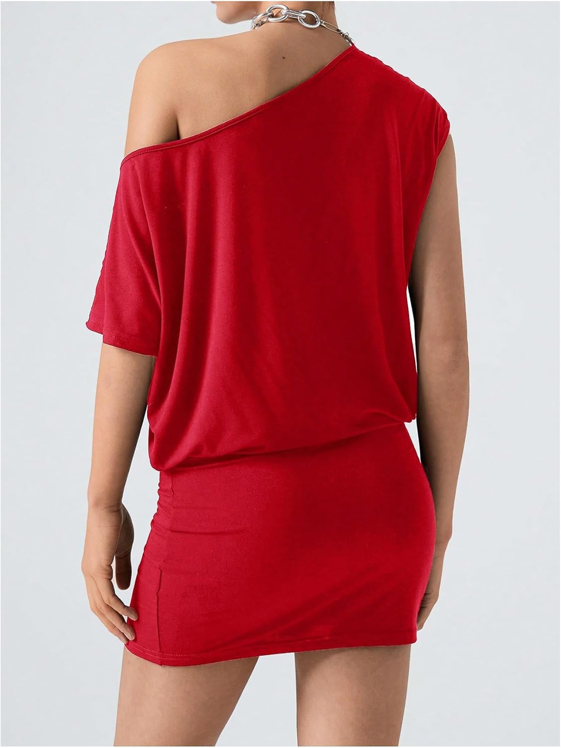 SOLY HUX Women's Mini Dress Off The Shoulder Short Sleeve Bodycon T Shirt Dresses