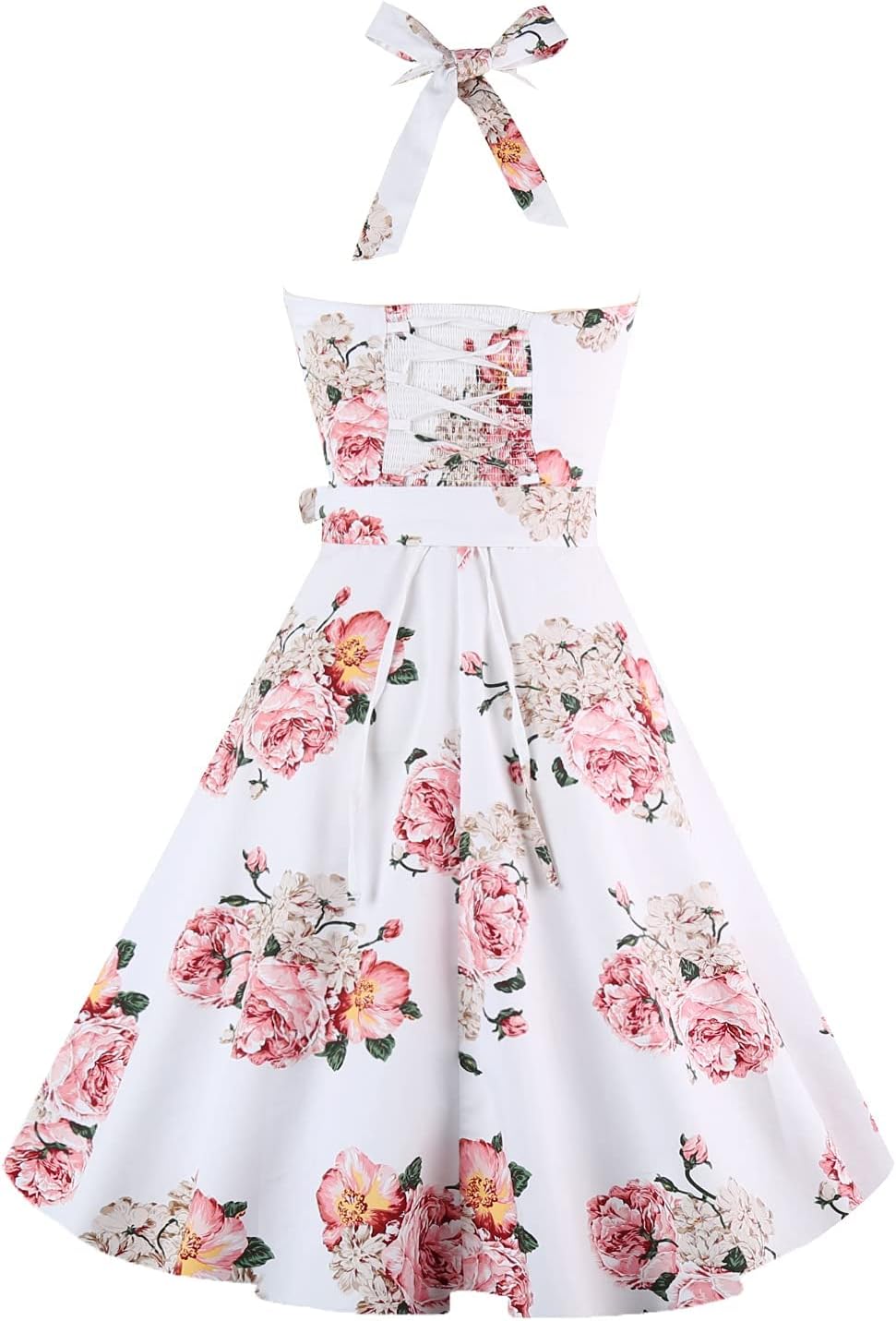 Topdress Women'sVintage Polka Audrey Dress 1950s Halter Retro Cocktail Dress
